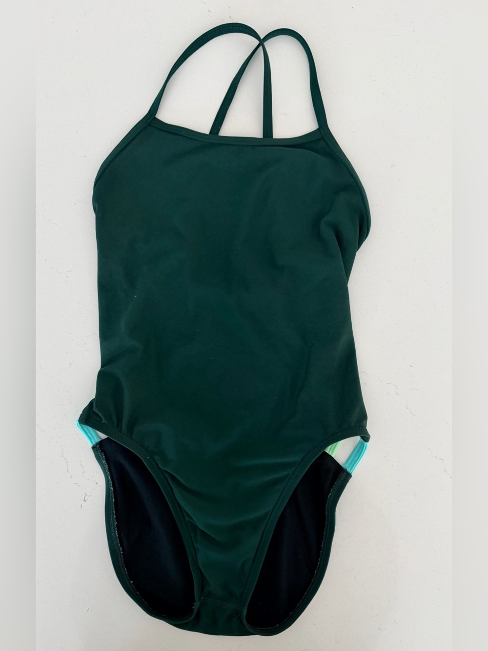 Jolyn training suit  Dark Green One-Piece Swimsuit with accents